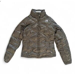 The North Face Women’s Olive Green 550 Goose Down Quilted Puffer Jacket Size S